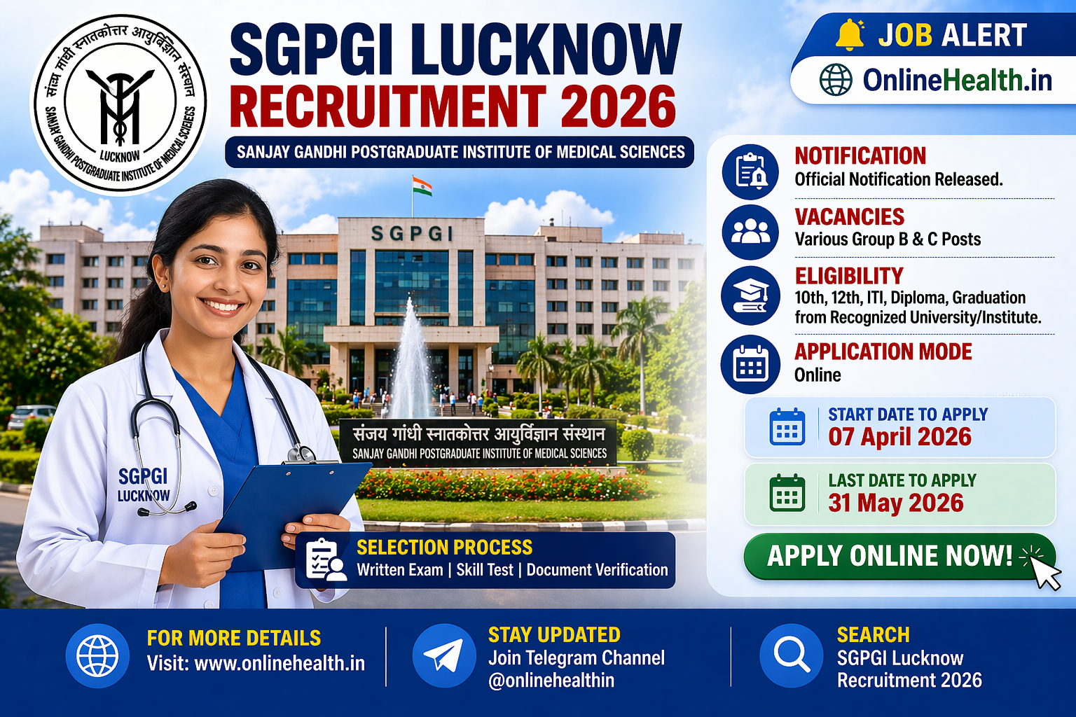 SGPGI Lucknow Recruitment 2026